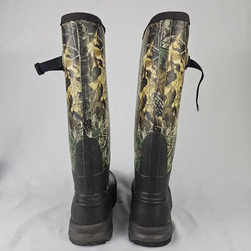 Cabelas Instinct Rubber Hunting Boots Mens 9 M Realtree Camo Waterproof 83234